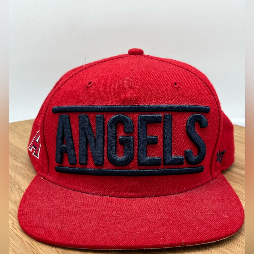 Angels Baseball Hat Adult Adjustable Snapback Red, Team MLB Hat.